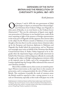 Britain and the Persecution of Christianity in Japan, 1867–1873
