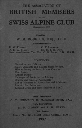 British Members Swiss Alpine Club