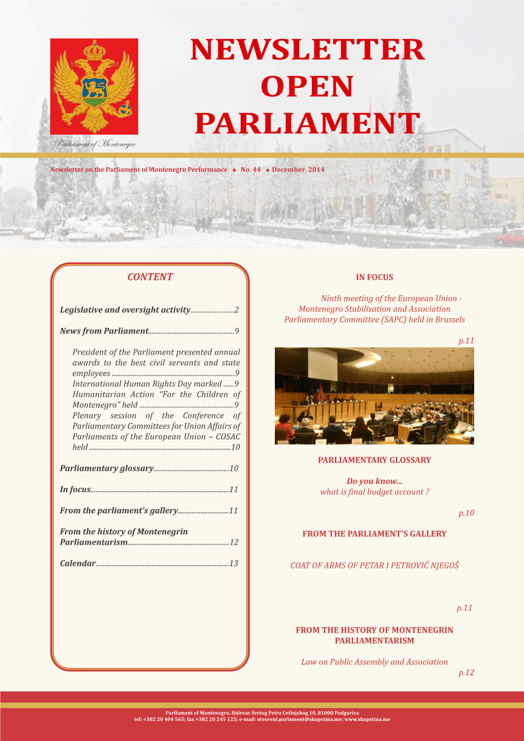 Open Parliament”, Prepared by Parliamentary Service