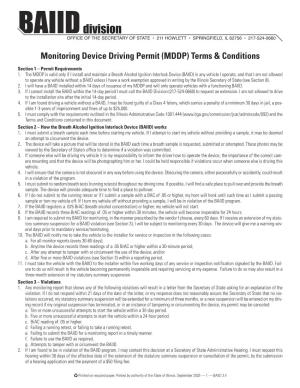 Monitoring Device Driving Permit (MDDP) Terms & Conditions