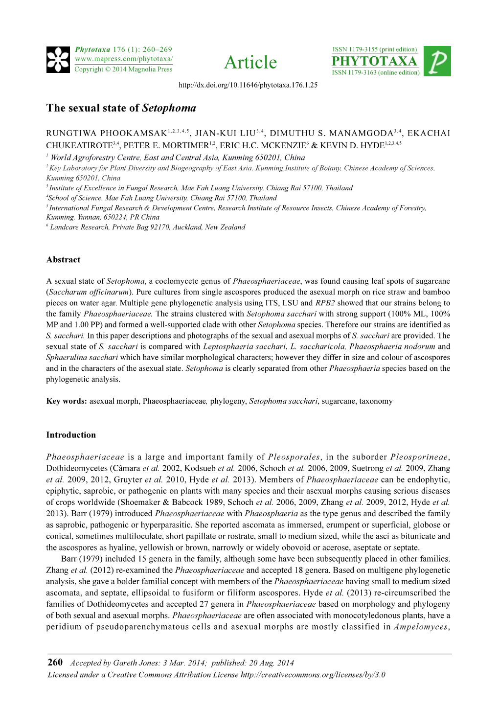 The Sexual State of Setophoma