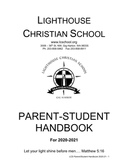 2020-21 Parent-Student Handbook