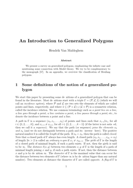 An Introduction to Generalized Polygons