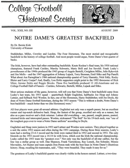Notre Dame's Greatest Backfield