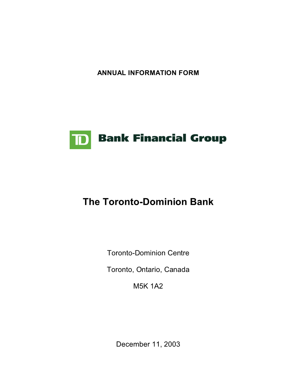 The Toronto-Dominion Bank