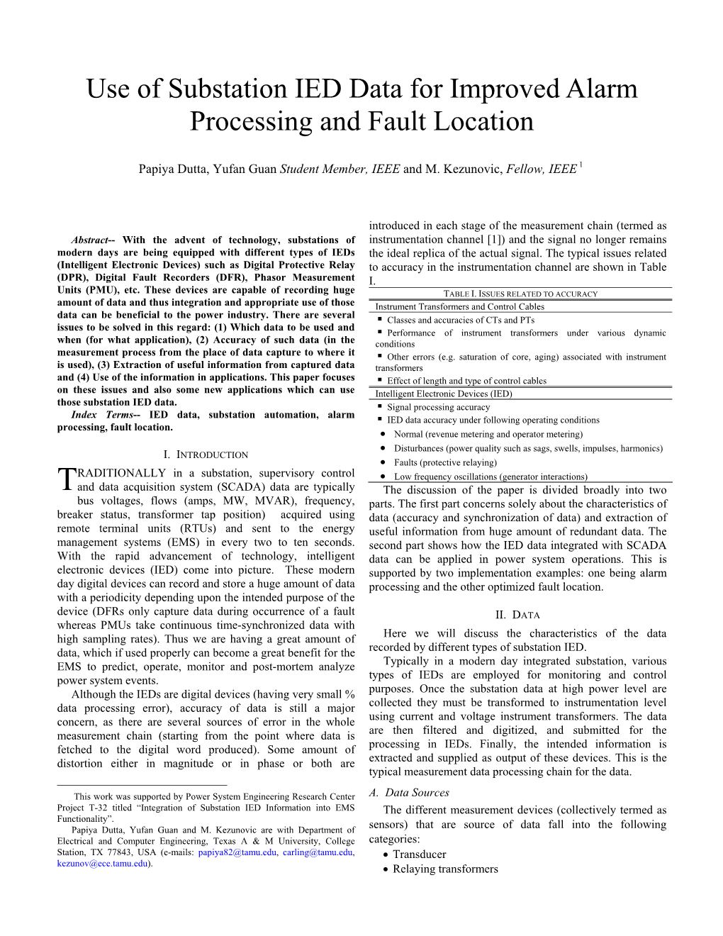 Use of Substation IED Data for Improved Alarm Processing and Fault Location