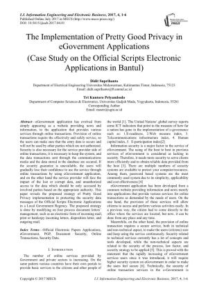 Case Study on the Official Scripts Electronic Applications in Bantul)