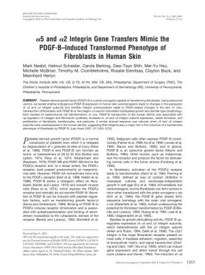 5 and 2 Integrin Gene Transfers Mimic the PDGF-B–Induced Transformed