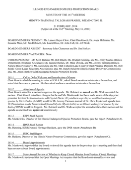 1 Illinois Endangered Species Protection Board Minutes