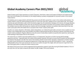 Global Academy Careers Plan 2021/2022