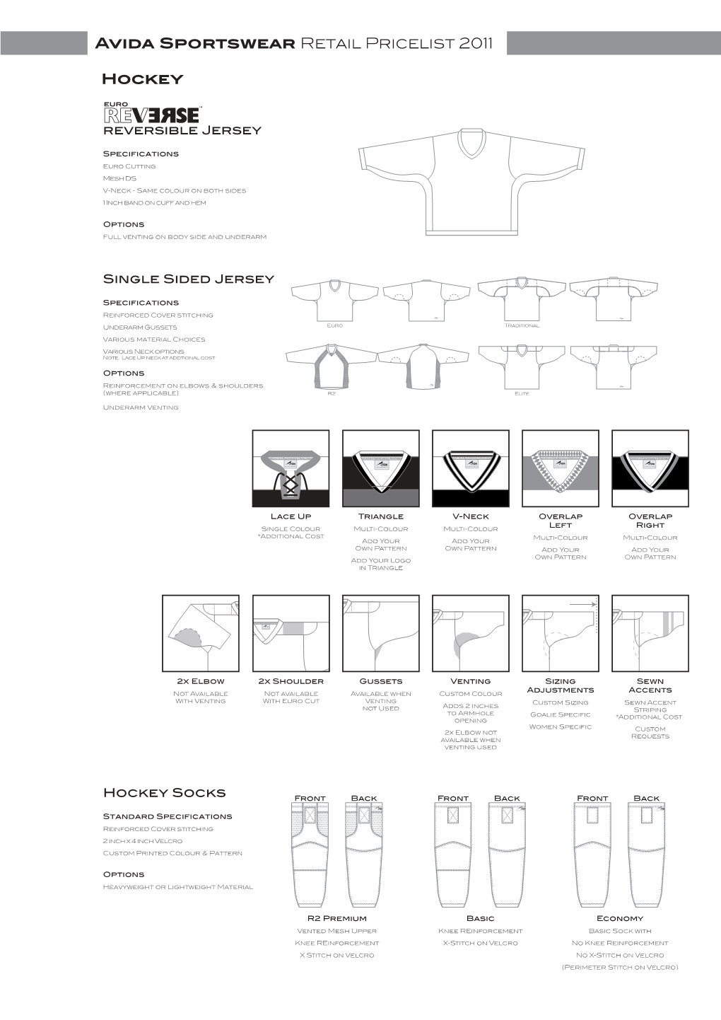 Avida Sportswear Retail Pricelist 2011 Hockey