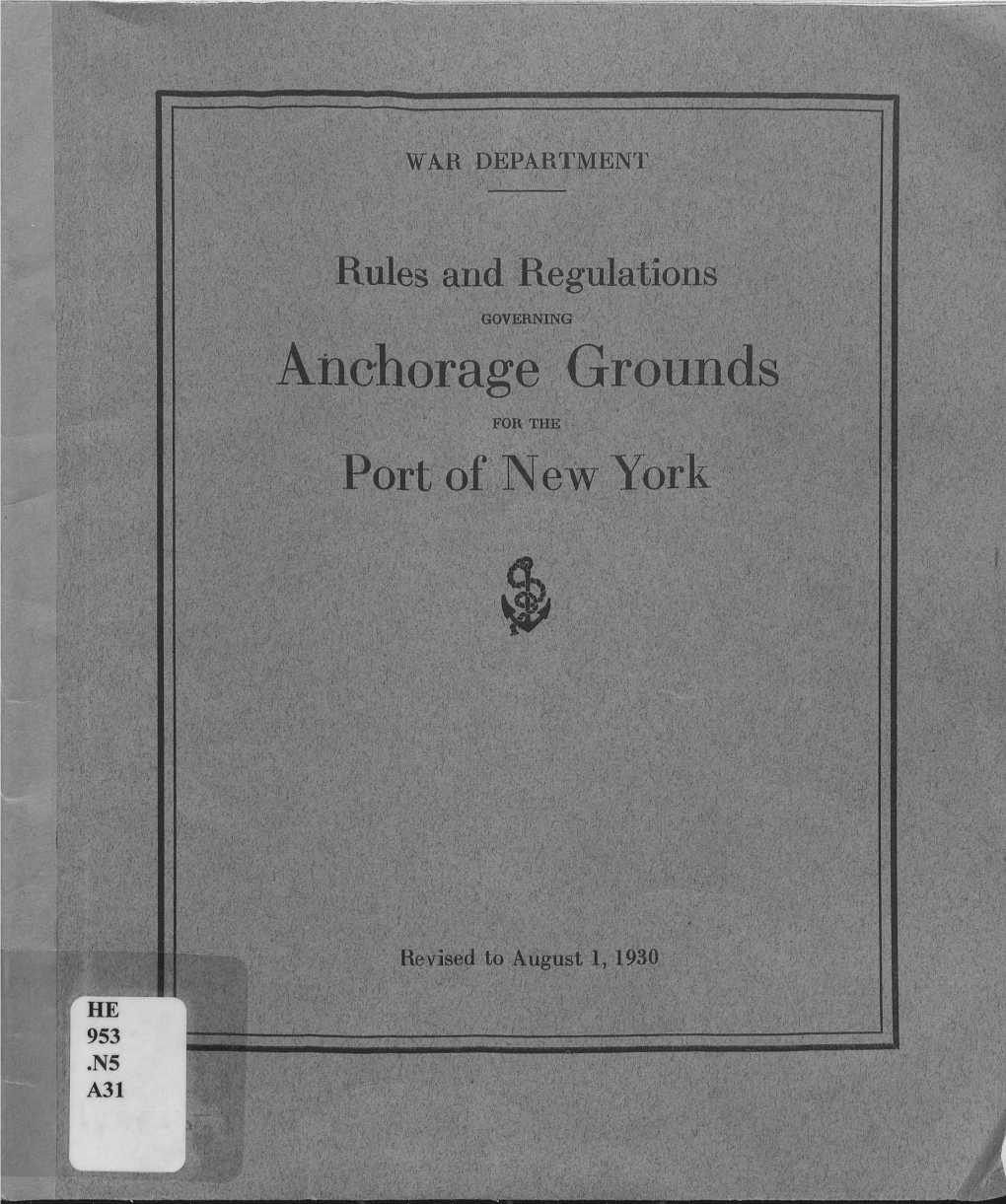 ARTHUR KILL . ANCHORAGES EXPLOSIVES Ancfiorage \ ~ ' · SCALE of YAROS 1000 0 1000 2000 )000 NAUTICAL MILES 1 ' 3/4 /2 Y4 O