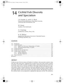 14 Cichlid Fish Diversity and Speciation