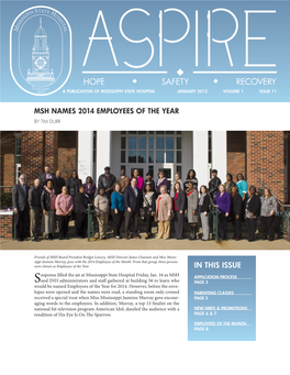 Hope Safety Recovery a Publication of Mississippi State Hospital January 2015 Volume 1 Issue 11