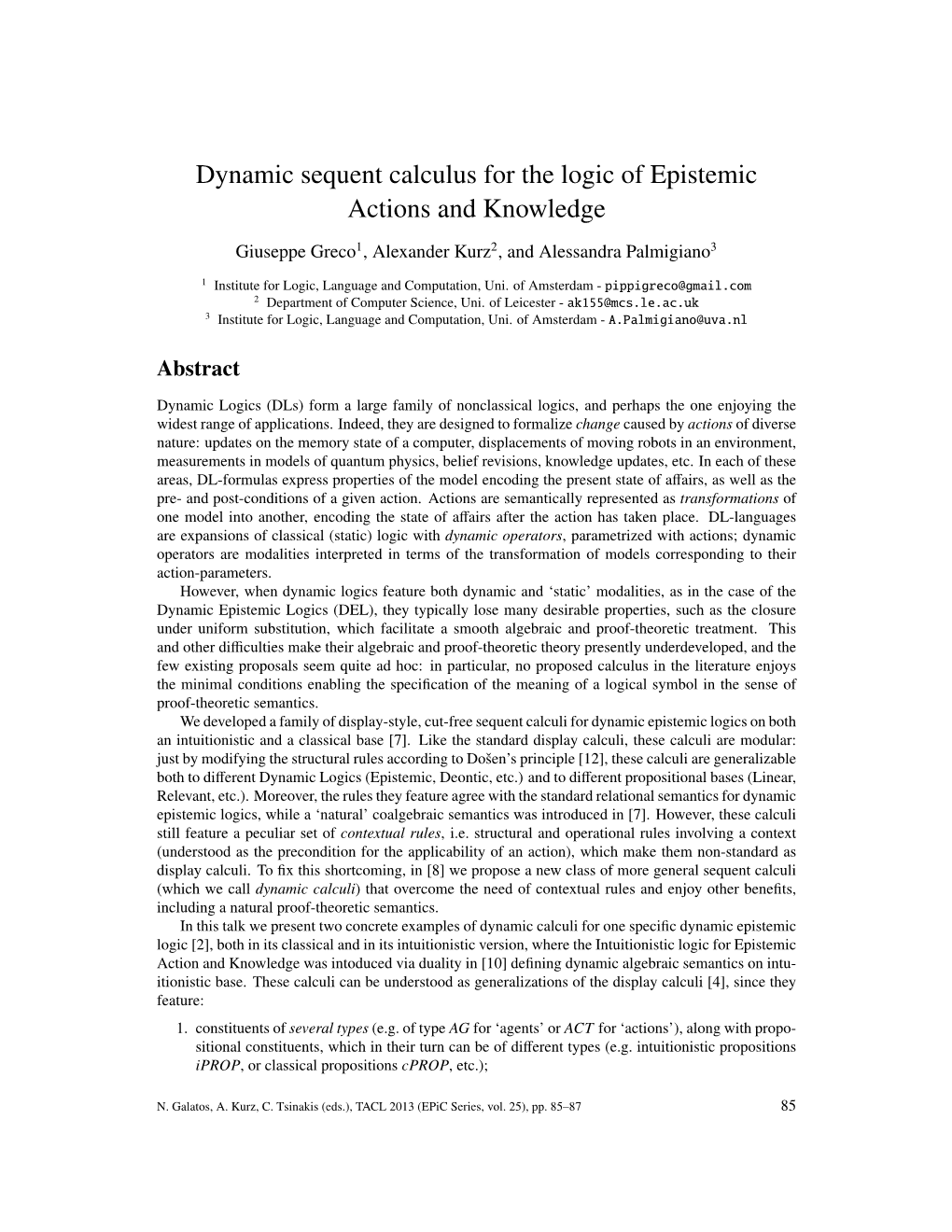 Dynamic Sequent Calculus for the Logic of Epistemic Actions and Knowledge