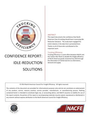 Confidence Report: Idle-‐Reduction Solutions