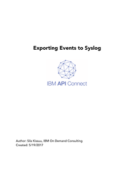 Exporting Events to Syslog
