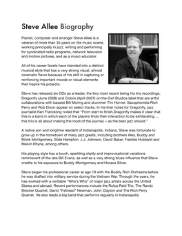Steve Allee Biography