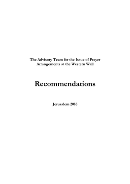 Western Wall Prayer Arrangements Recommendations Full 45 Pages 31Jan 2016