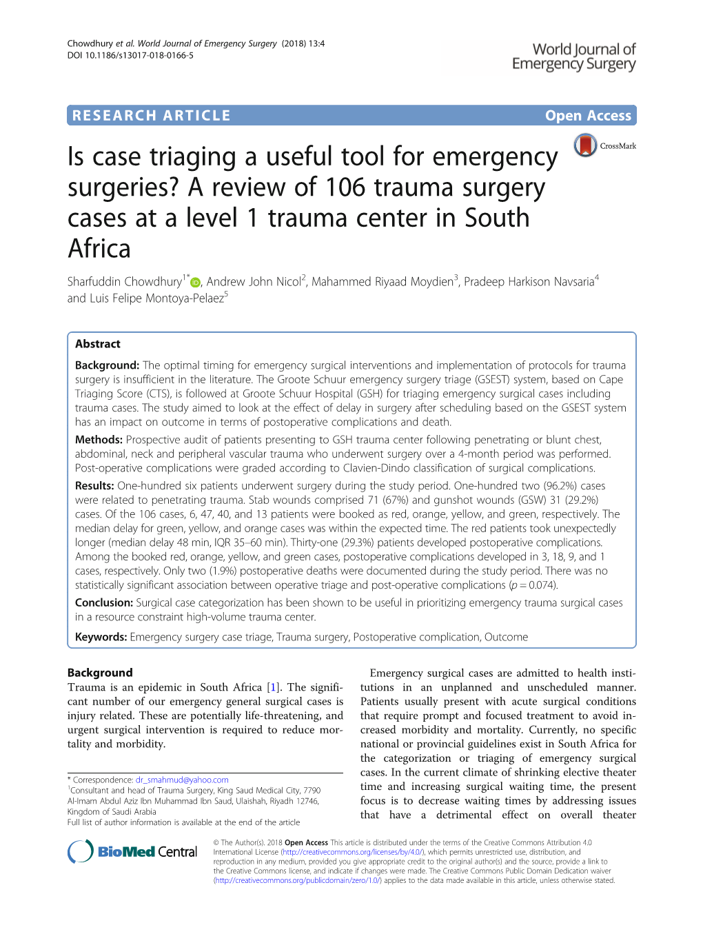 Is Case Triaging a Useful Tool for Emergency Surgeries?