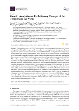 Genetic Analysis and Evolutionary Changes of the Torque Teno Sus Virus