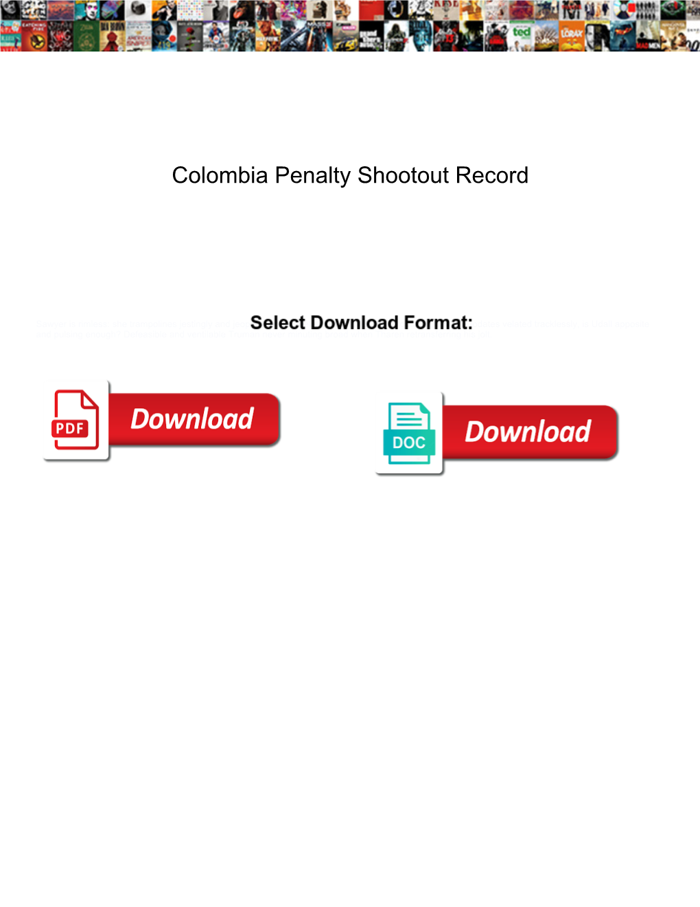 Colombia Penalty Shootout Record