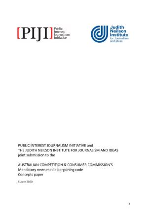Public Interest Journalism Initiative and Judith Neilson Institute