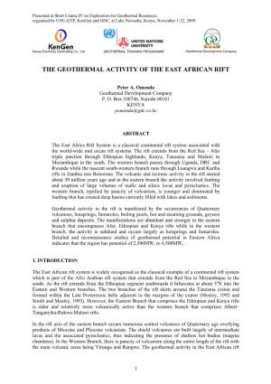 The Geothermal Activity of the East African Rift