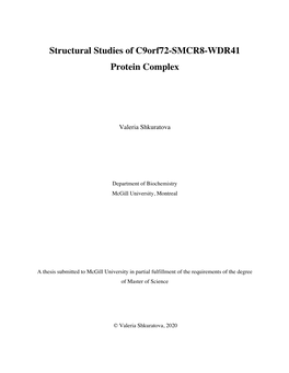 Structural Studies of C9orf72-SMCR8-WDR41 Protein Complex