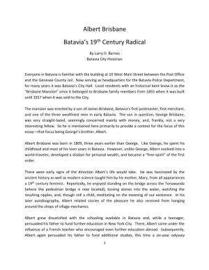 Albert Brisbane Batavia’S 19Th Century Radical