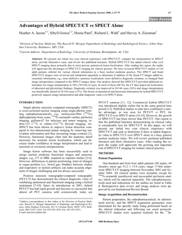 Advantages of Hybrid SPECT/CT Vs SPECT Alone Heather A