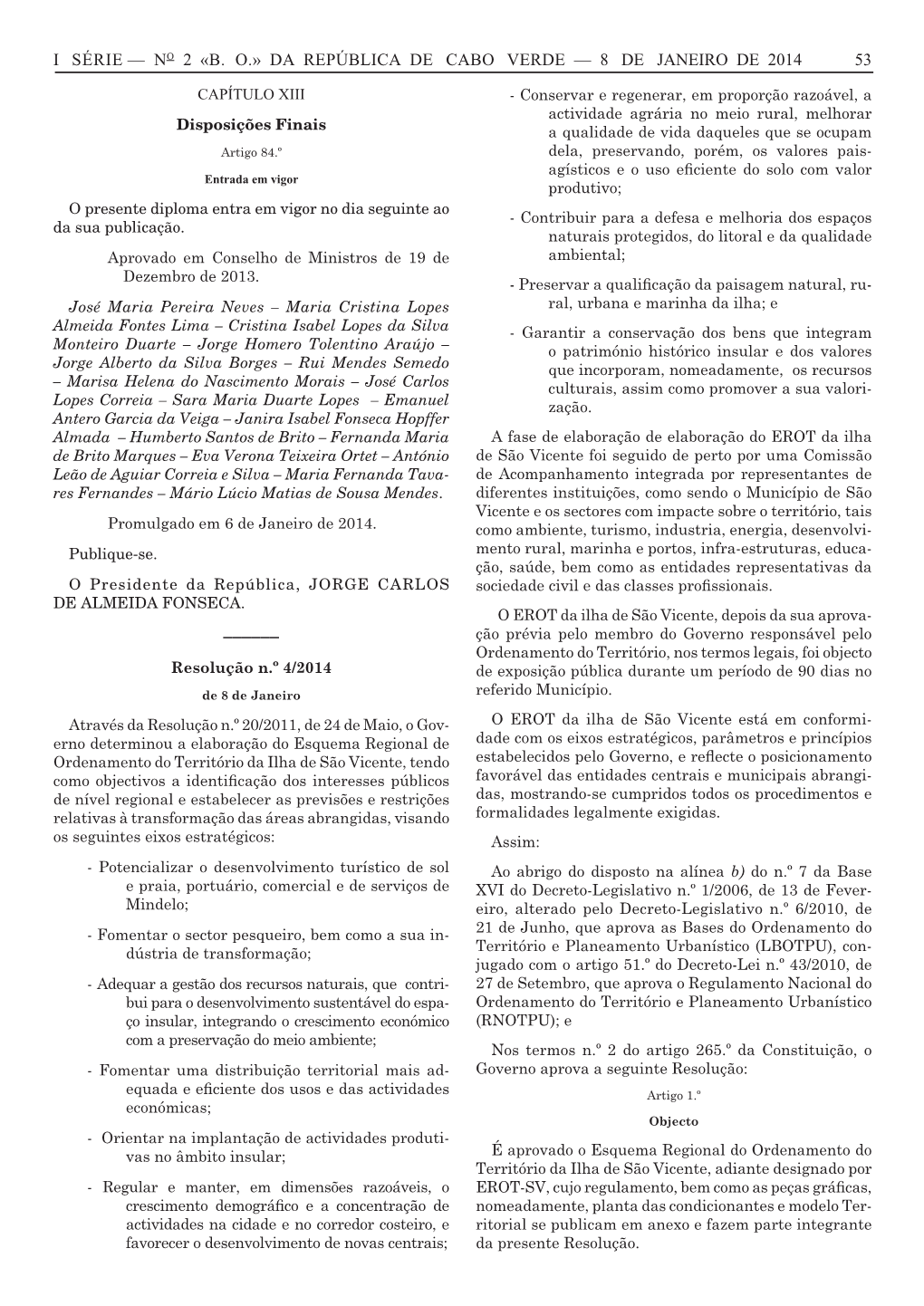 No 2 «Bo» Da República De Cabo Verde — 8 De Janeiro De 2014 53