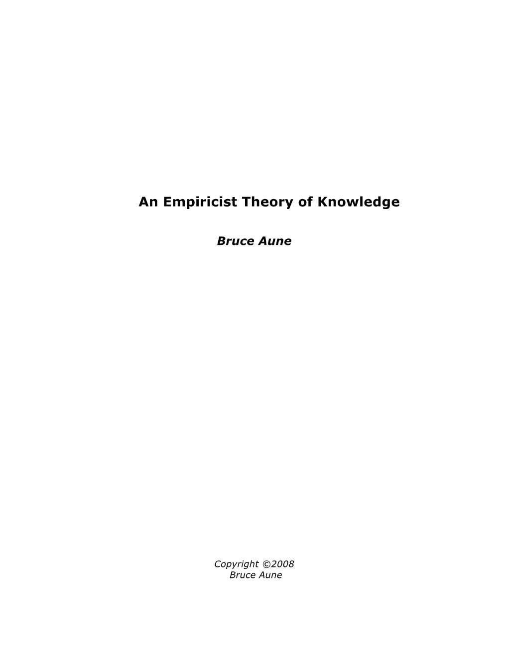 An Empiricist Theory of Knowledge