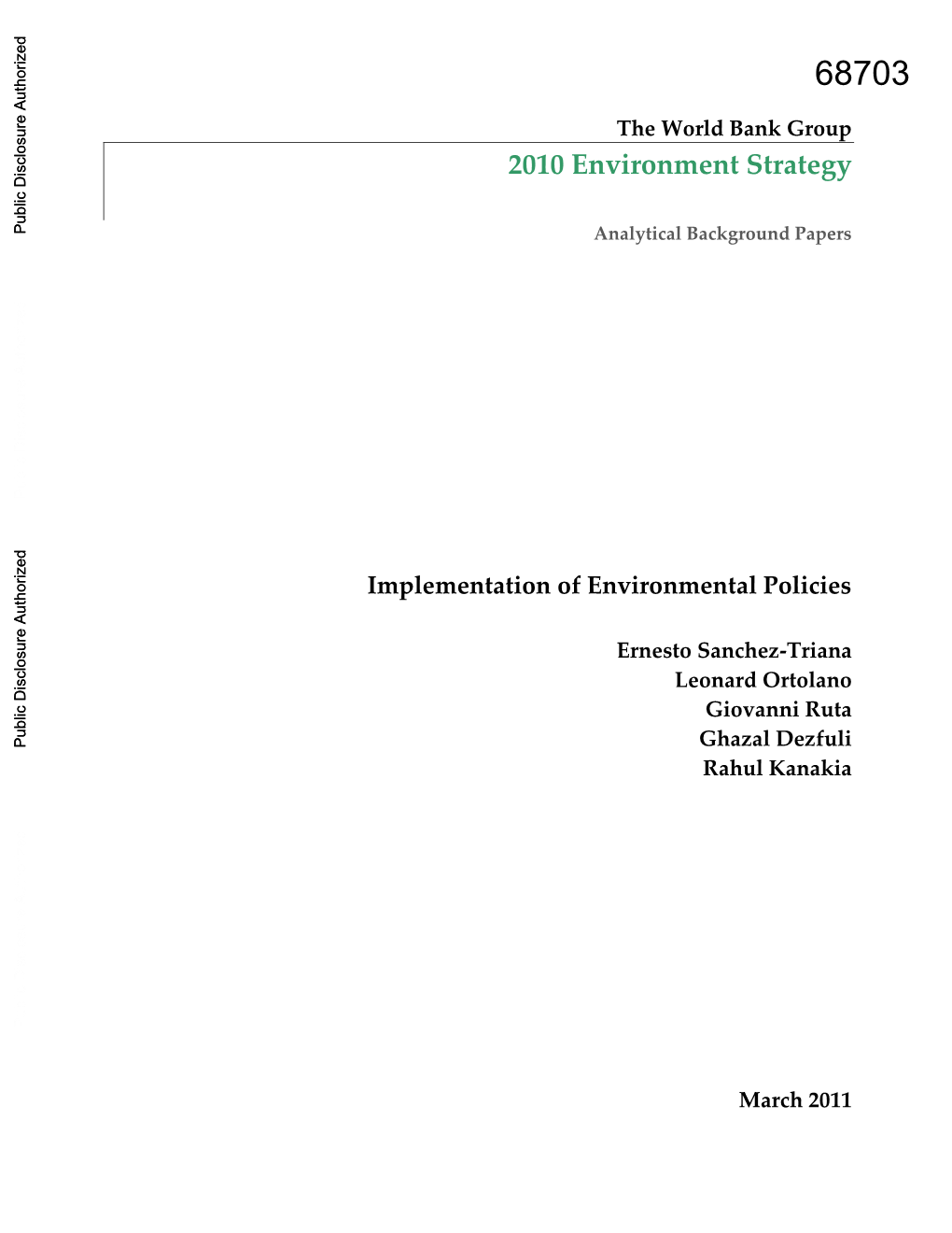 Implementation of Environmental Policies