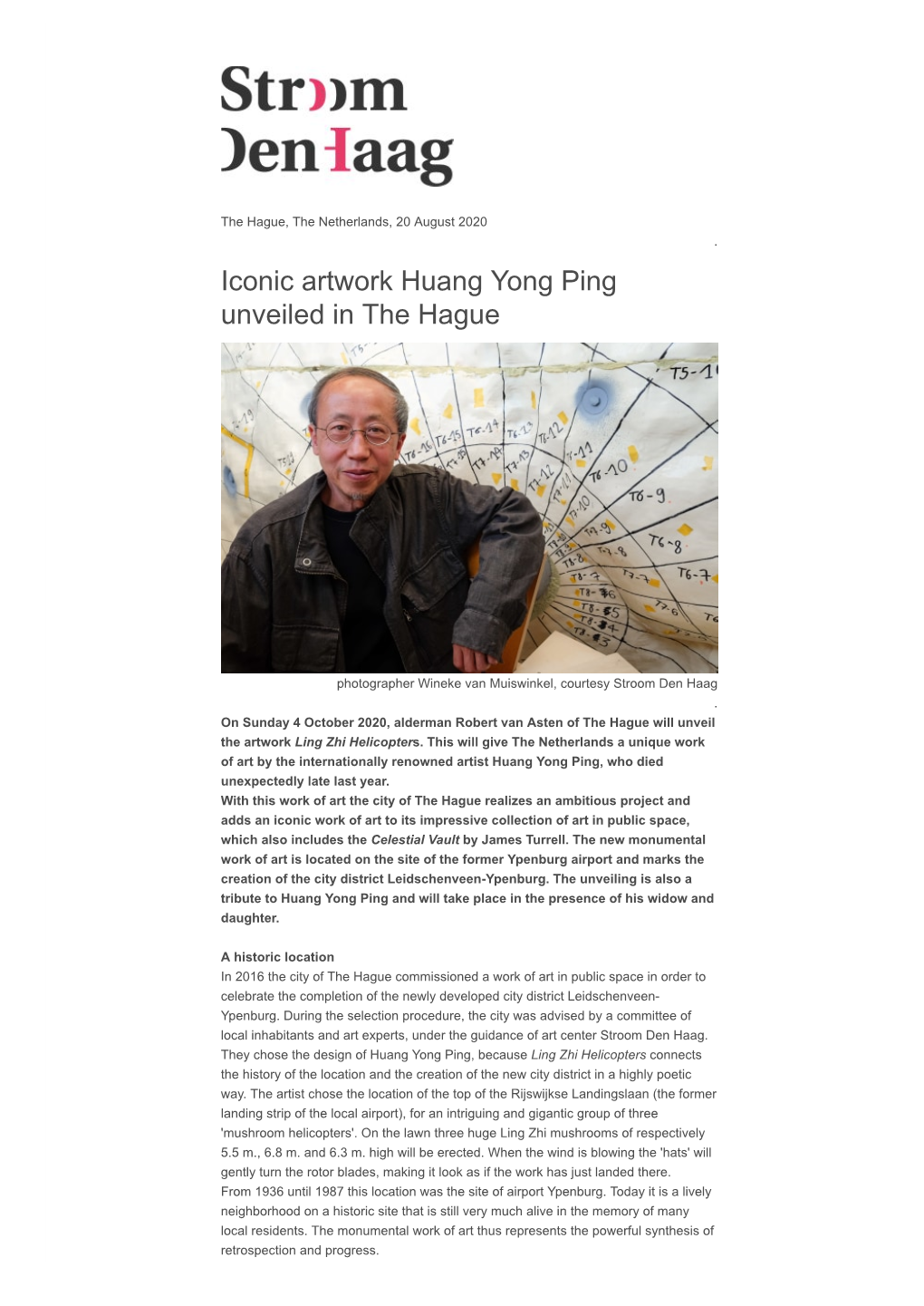 Iconic Artwork Huang Yong Ping Unveiled in the Hague