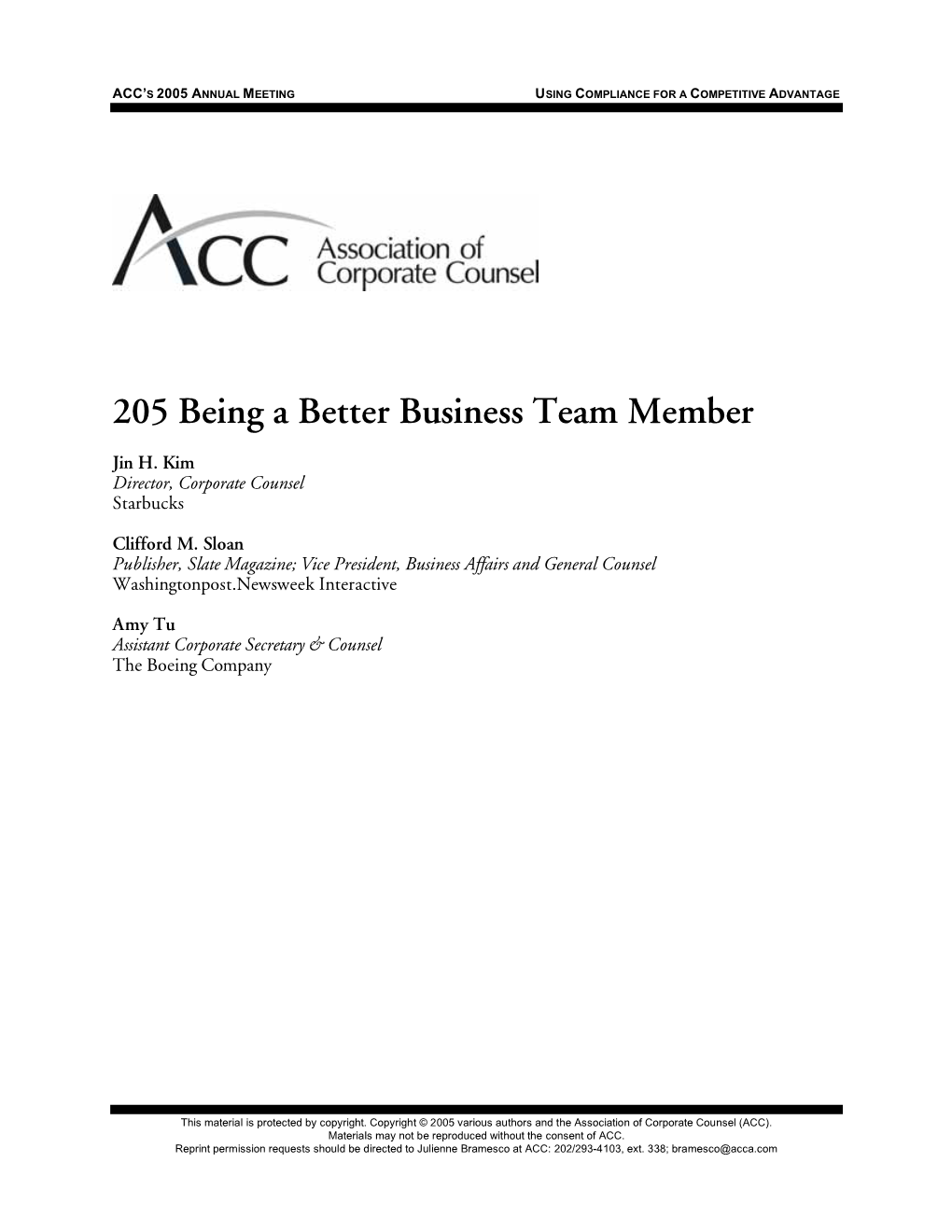 205 Being a Better Business Team Member
