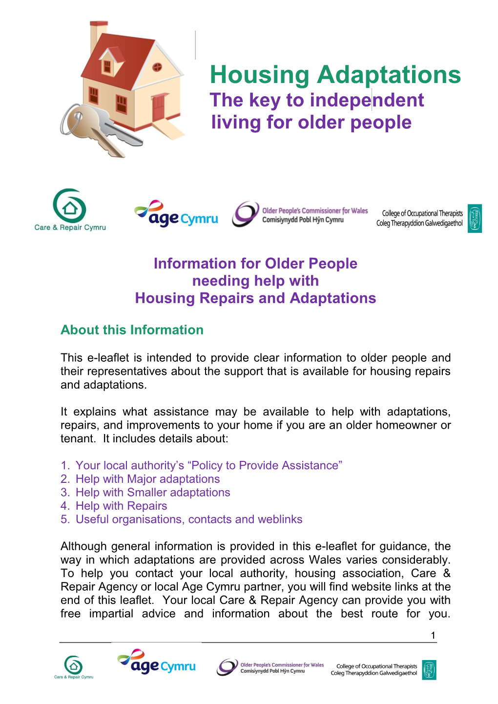 Information for Older Persons Needing Help With