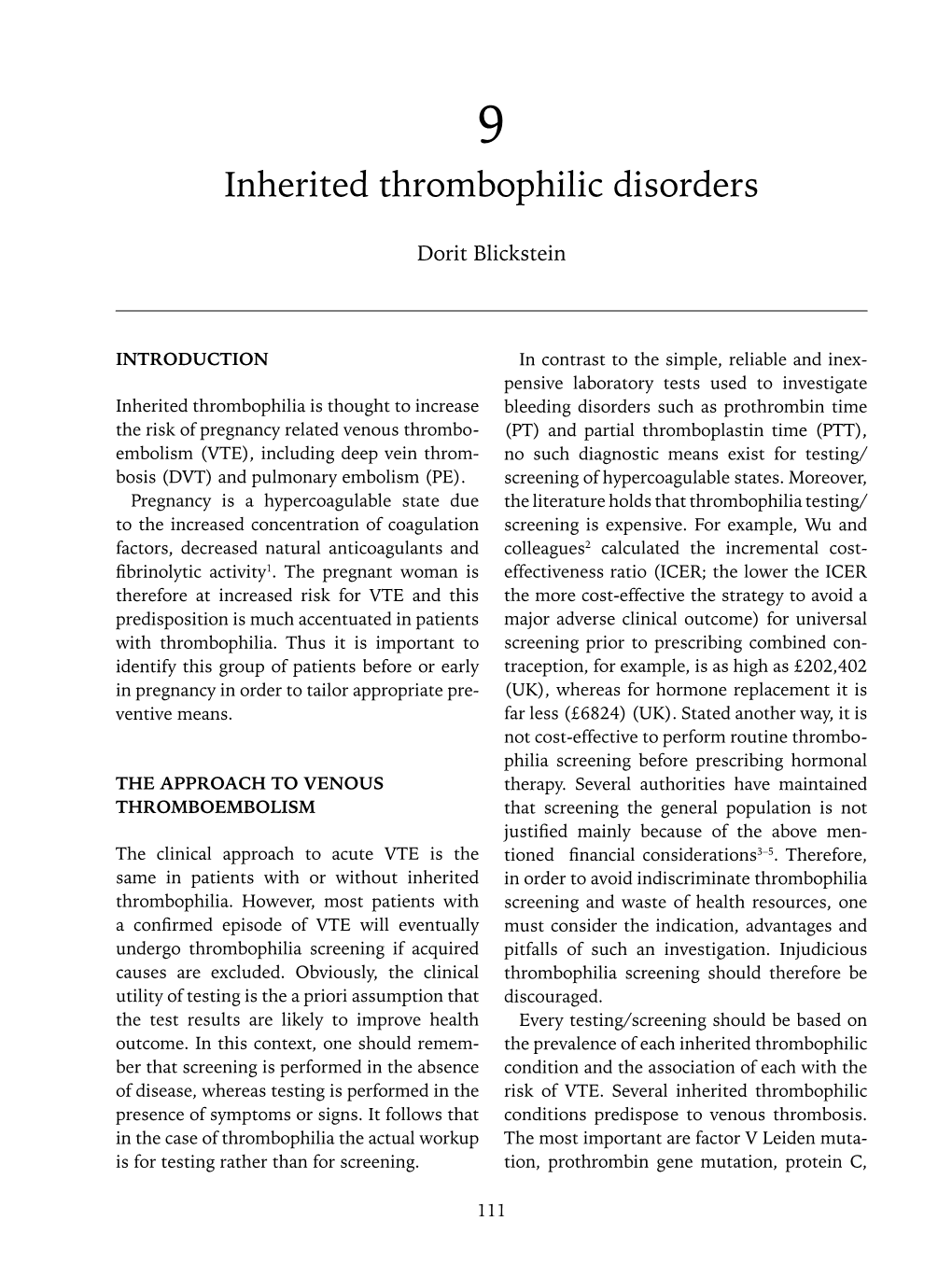 Inherited Thrombophilic Disorders