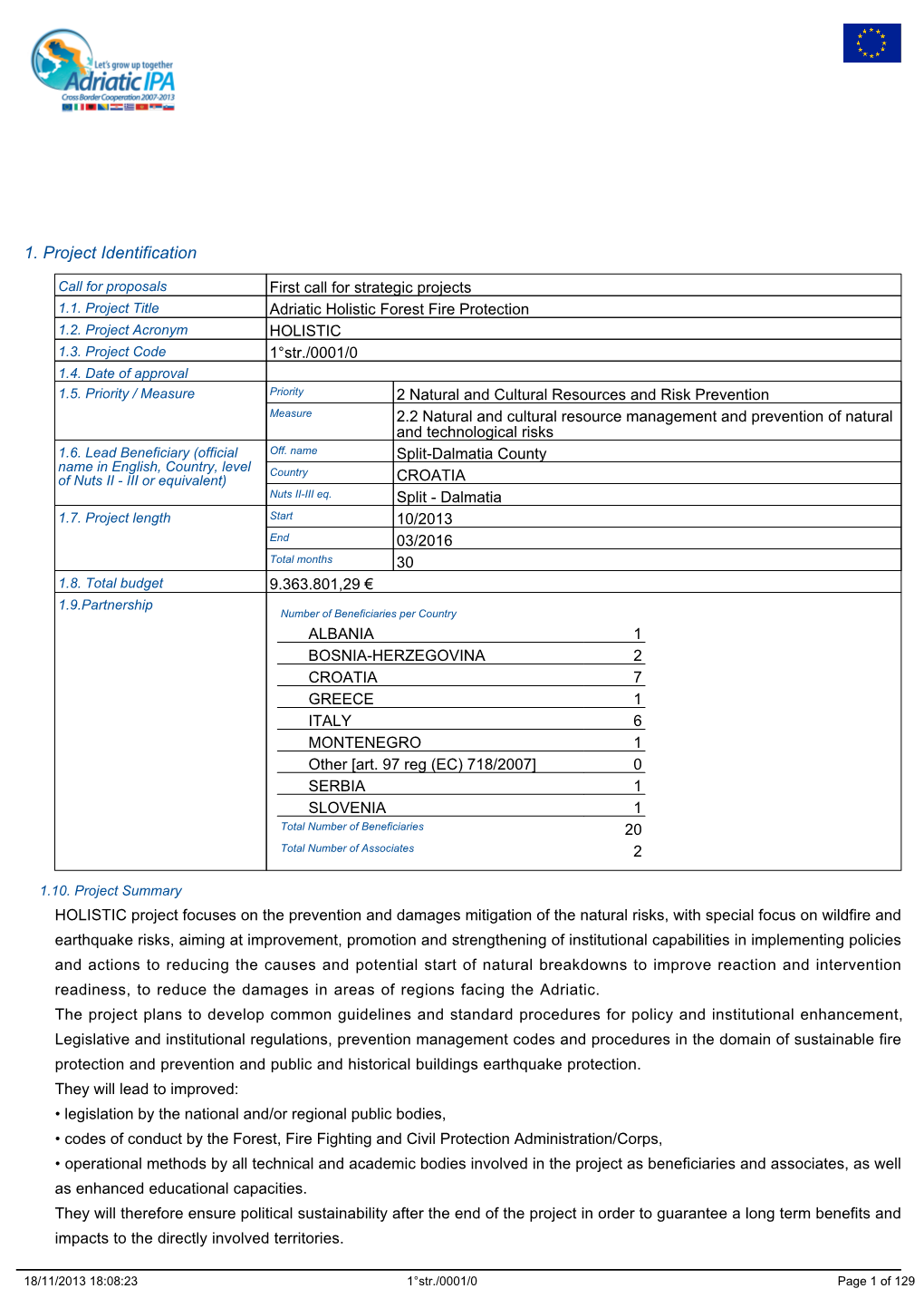 1. Project Identification