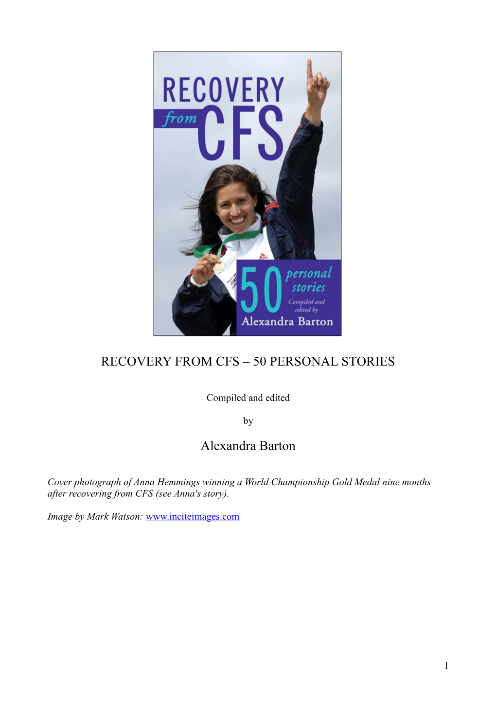 RECOVERY from CFS – 50 PERSONAL STORIES Alexandra