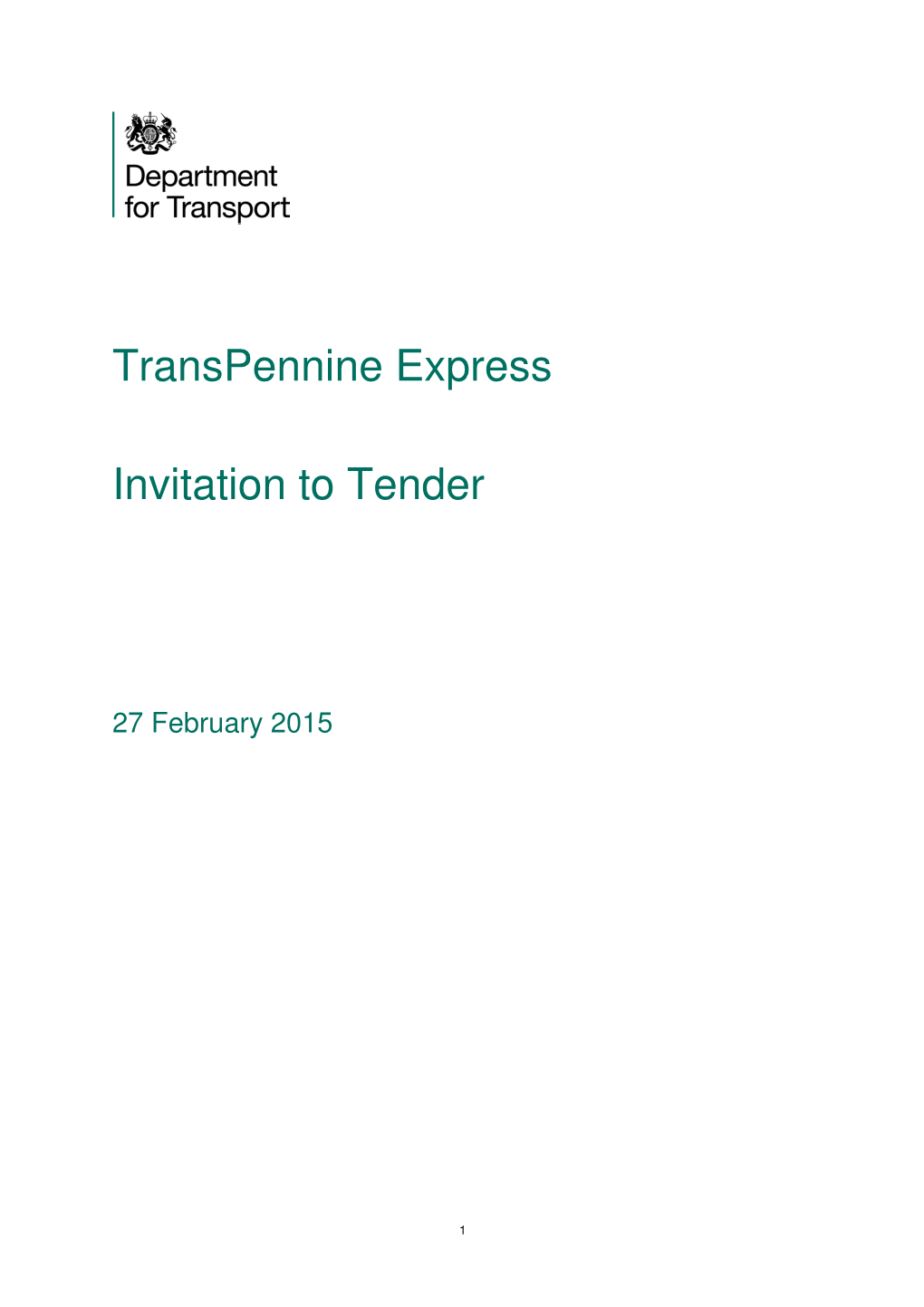 Transpennine Express Invitation to Tender