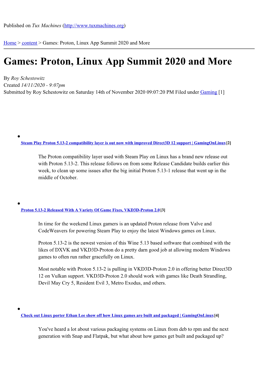 Proton, Linux App Summit 2020 and More