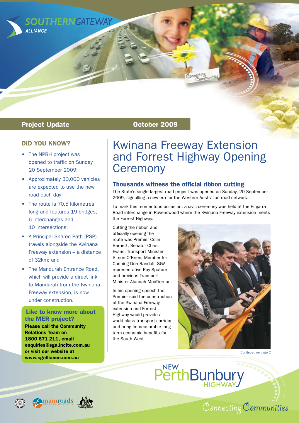 Kwinana Freeway Extension and Forrest Highway Opening Ceremony