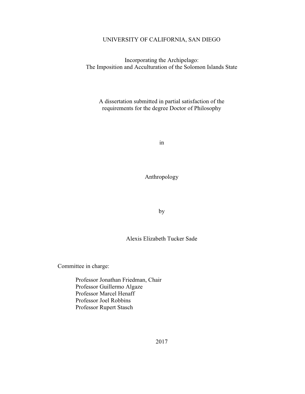 The Imposition and Acculturation of the Solomon Islands State