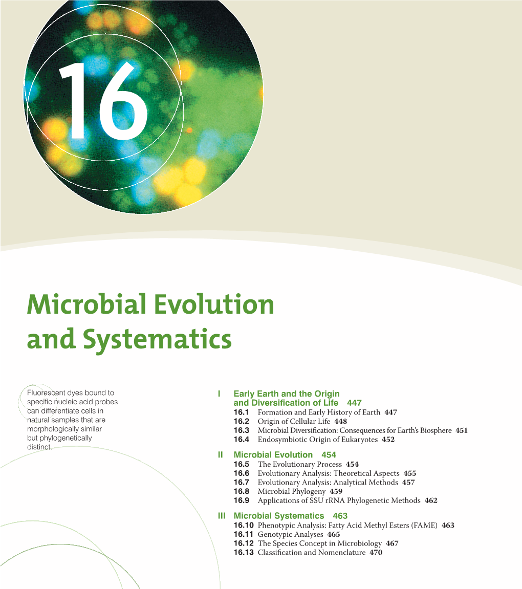 Microbial Evolution and Systematics