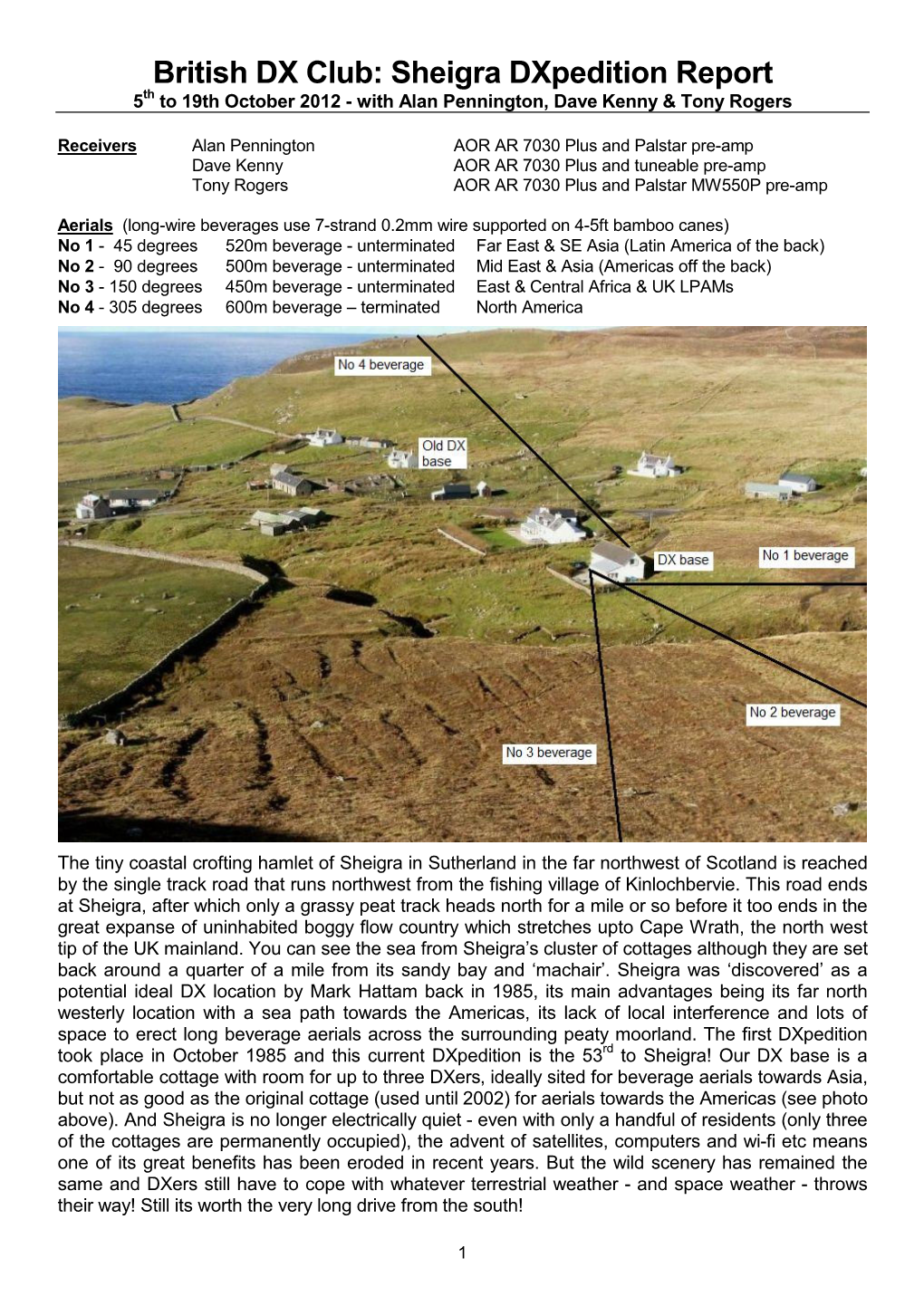 Sheigra Dxpedition Report 5Th to 19Th October 2012 - with Alan Pennington, Dave Kenny & Tony Rogers
