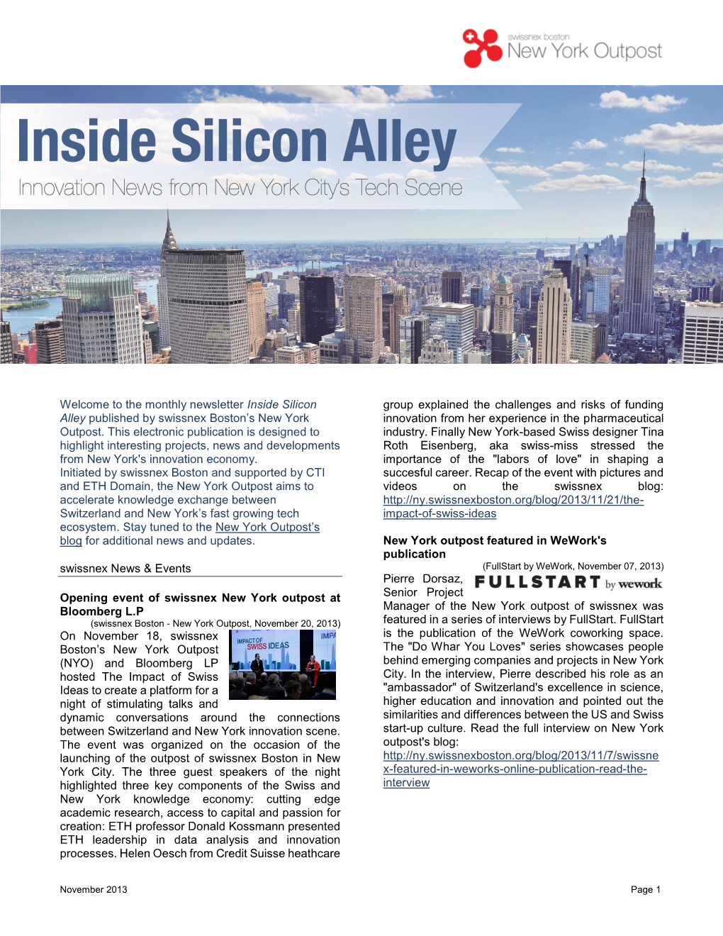 "Inside Silicon Alley": Innovation News from New York City Tech Scene