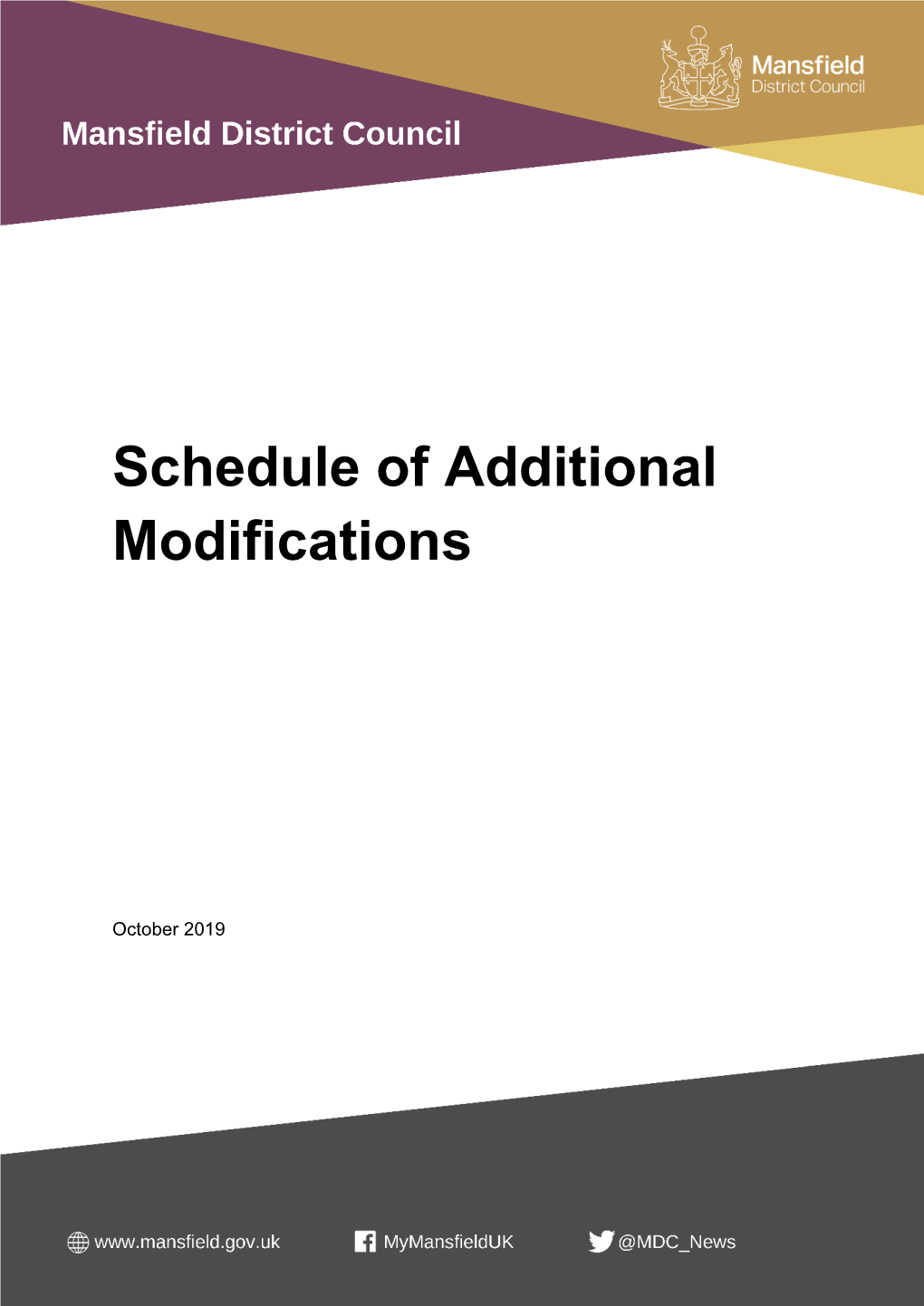 Schedule of Additional Modifications