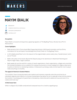 Mayim Bialik