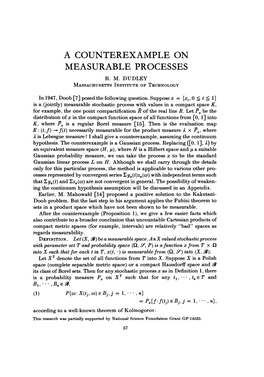 A Counterexample on Measurable Processes R